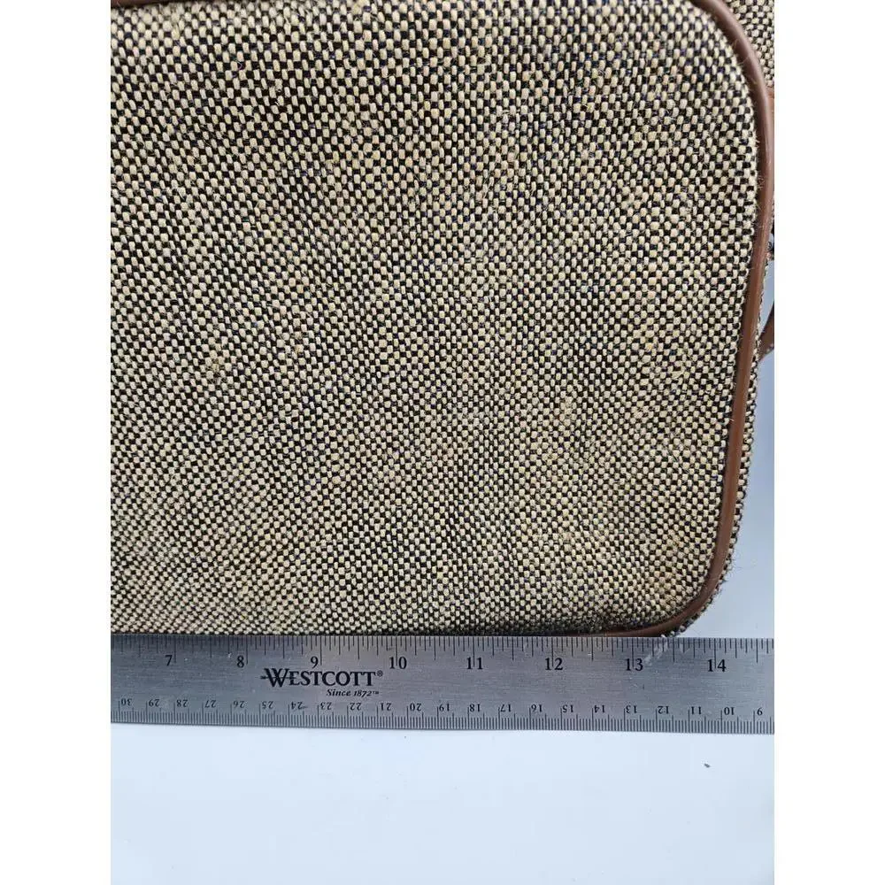 ​Vintage Samsonite Tapestry Travel Bag Zippered Shoulder Strap 14 Tweed Pattern